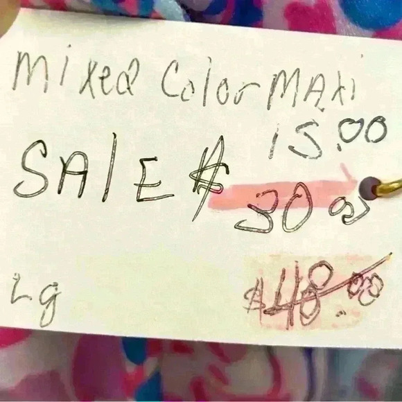 NWT Multicolor Abstract Sleeveless Floral Print Maxi Dress Large - Picture 10 of 13